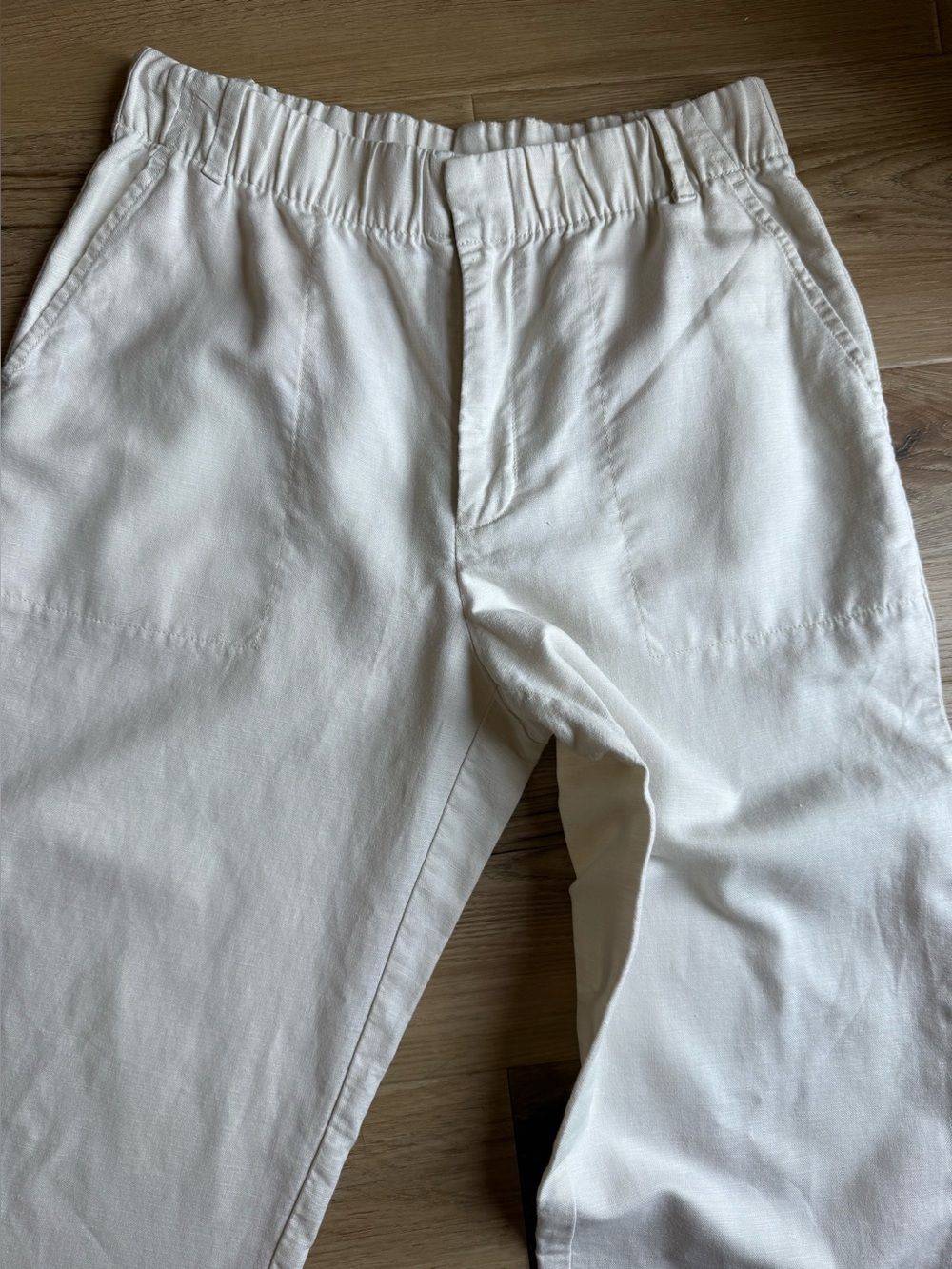 GAP Women's Cream Elastic-Waist Ankle Pants